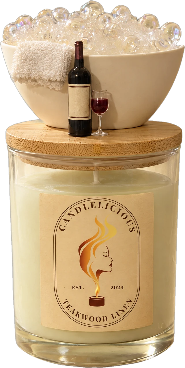 Teakwood Linen candle